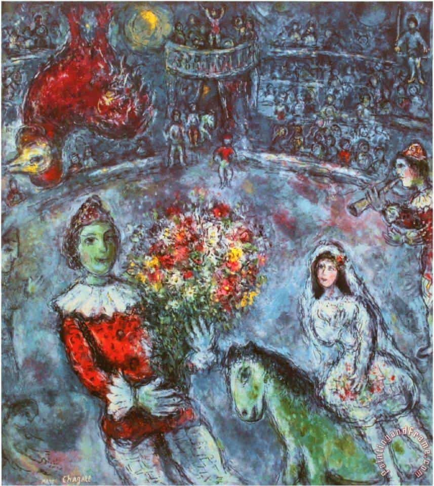 "The violet Rooster", Marc Chagall, 1966-1972 Chagall's art symbols circus