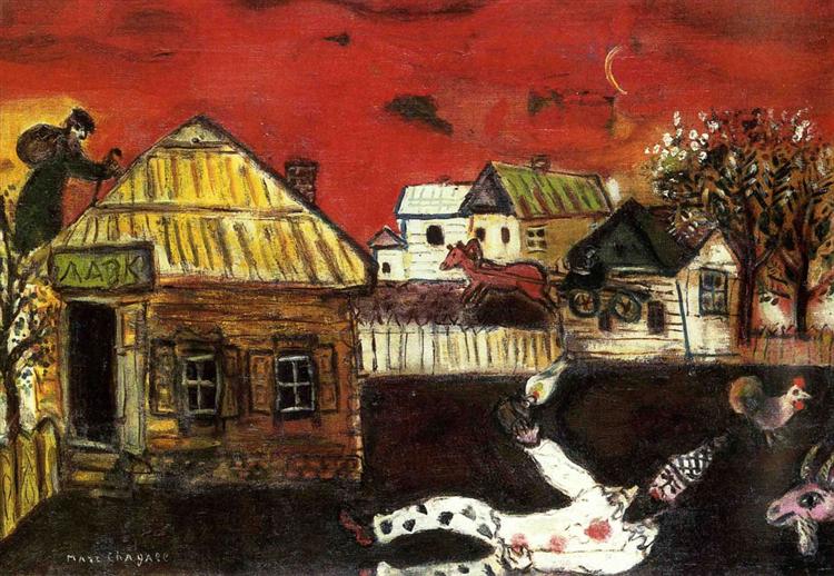 "Vitebsk, village scene", 1917, Marc Chagall
