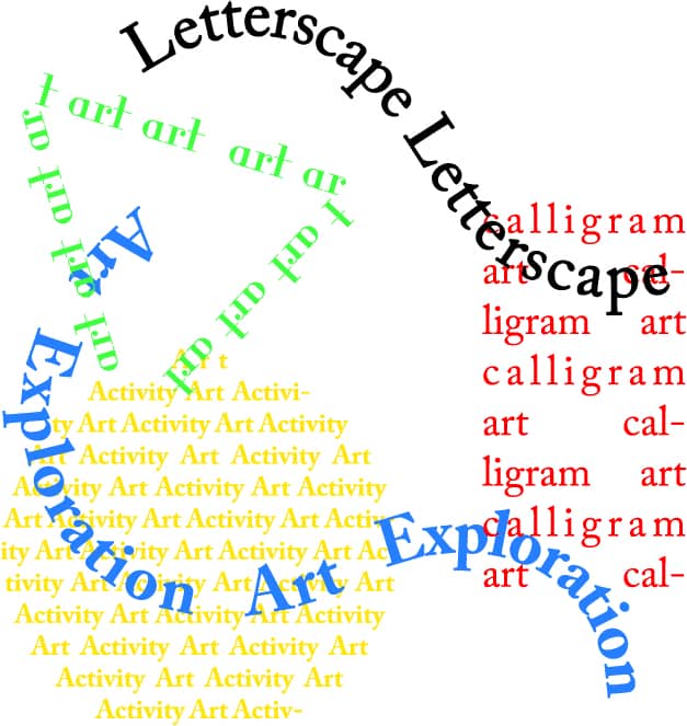 "Letterscape" Calligram Art Activity: Text Art Exploration