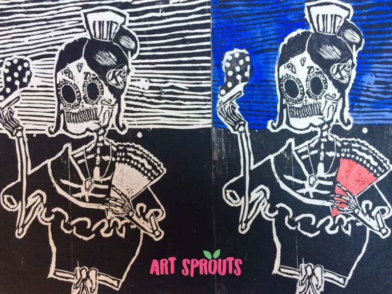 mariachi-skulls-dia-de-los-muertos-art-project Art Sprouts