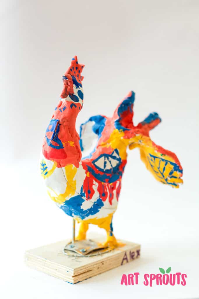 Chinese Zodiac Rooster Sign Figuring Art Sprouts