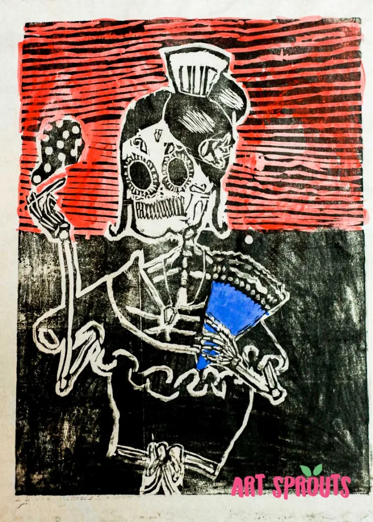 mariachi-skulls-dia-de-los-muertos-art-project Art Sprouts