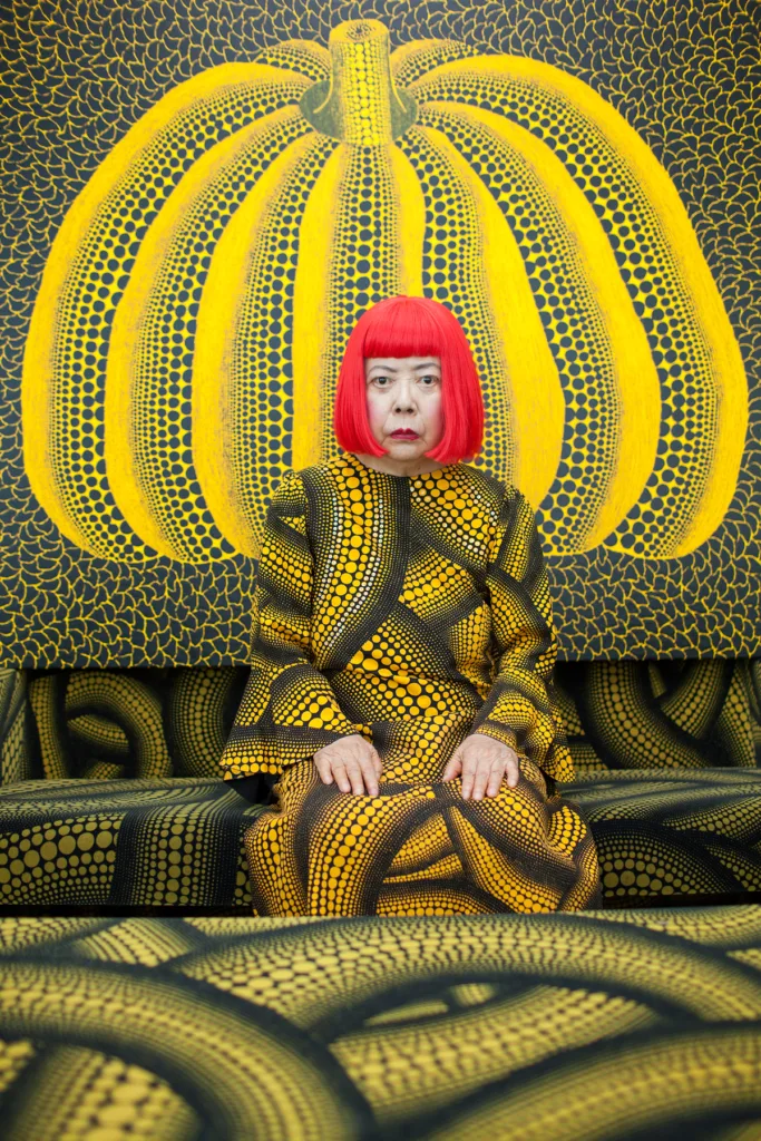 Portrait of Yayoi Kusama with pumpkin