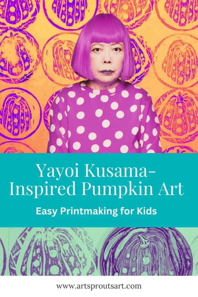 Yayoi Kusama-Inspired Halloween Block Printing Project for Kids: Pumpkin Stamp Printmaking Tutorial_Art Sprouts