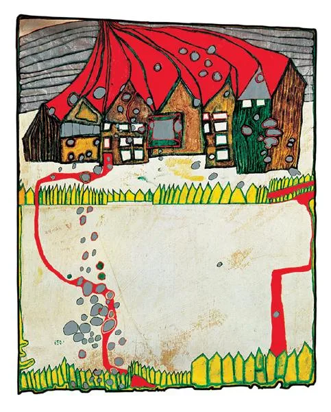 557 Houses in the Snow in a Silver Shower Friedensreich Hundertwasser Date: 1962