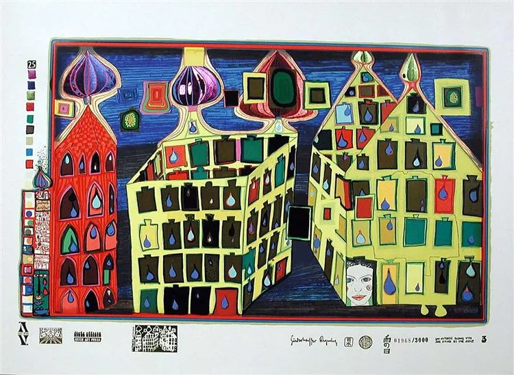 630A It Hurts to Wait With Love if Love Is Somewhere Else Friedensreich Hundertwasser Date: 1971