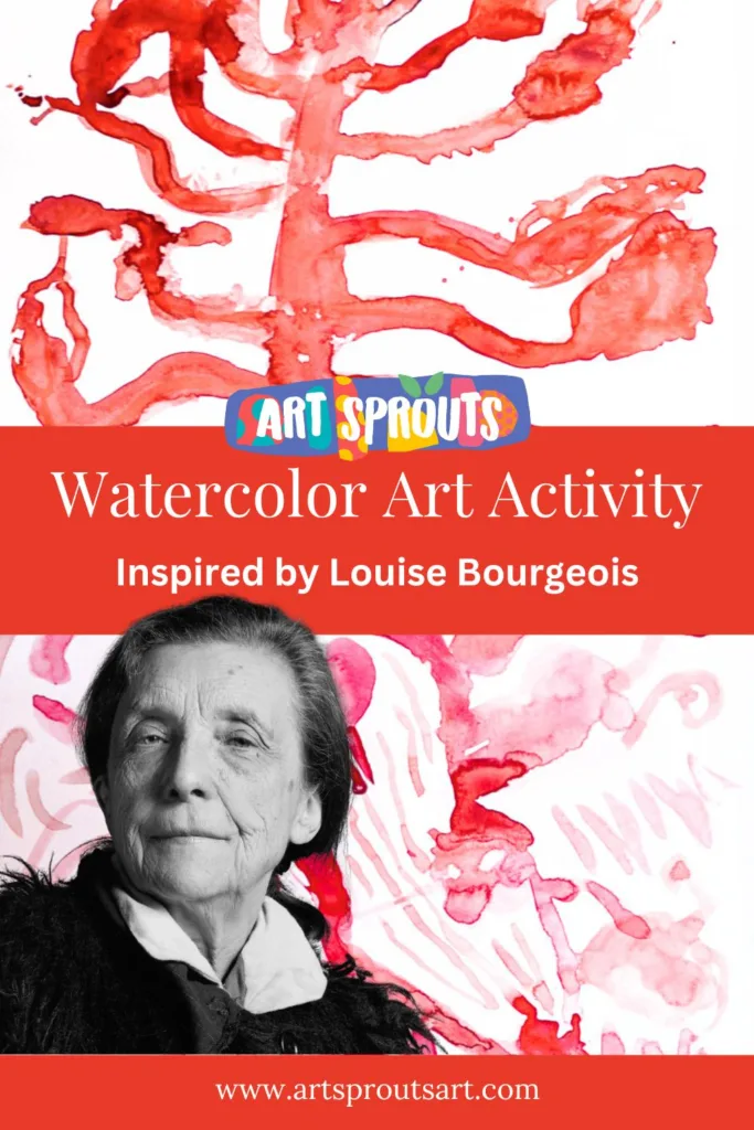 Red Watercolor Art Inspired by Louise Bourgeois-art-sprouts