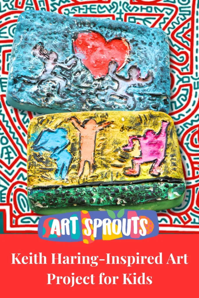 Keith Haring-Inspired Art Project Plaster Art for Kids-art-sprouts