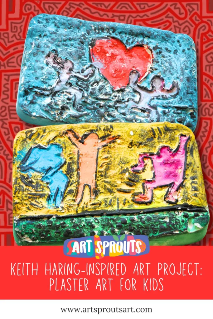 Keith Haring-Inspired Art Project Plaster Art for Kids-art-sprouts