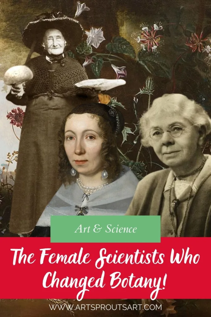 Celebrating the women botanists who revolutionized science! This collage highlights famous female botanists and their contributions to botanical illustration, plant science, and Victorian era botany. Learn about their impact at ArtSproutsArt.com