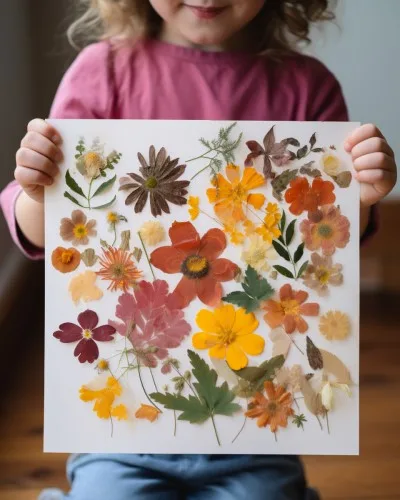 pressed flower collage