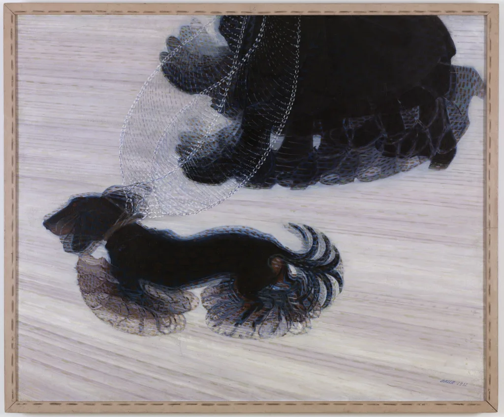 The Most Famous Dog Paintings in Art History 10 Giacomo Balla 1912 Dynamism of a Dog on a Leash oil on canvas 89.8 x 109.8 cm Albright Knox Art Gallery 2